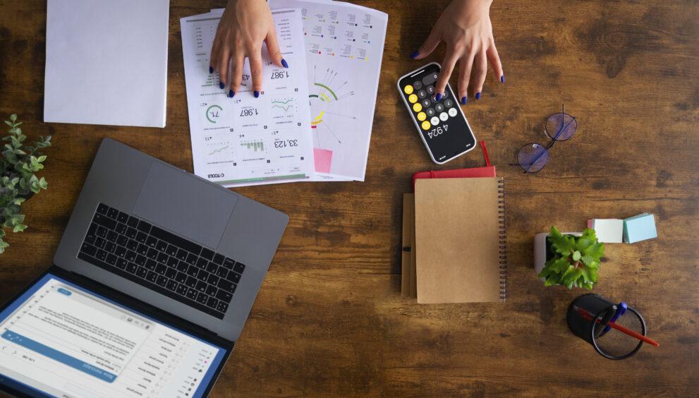 view woman working as economist